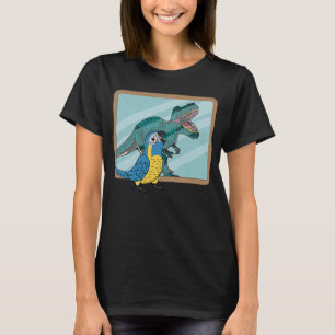 Camiseta Reflexão entre papagaio e rex I Macaw com garganta