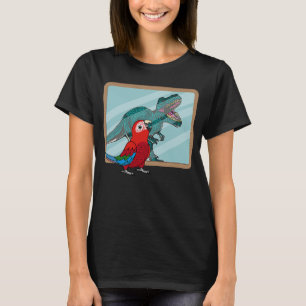 Camiseta Reflexão entre papagaio e rex I Macaw na asa verde