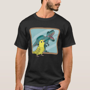 Camiseta Reflexão entre papagaio e rex I - Parrotlet amarel