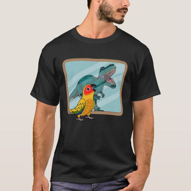 Camiseta Reflexão entre papagaio e rex I Sun Conure (Frente)