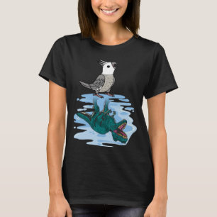 Camiseta Reflexão entre papagaios e rex I Cinza com face br
