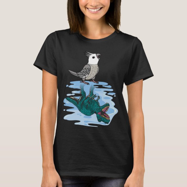 Camiseta Reflexão entre papagaios e rex I Cinza com face br (Frente)