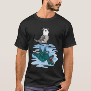 Camiseta Reflexão entre papagaios e rex I Cinza com face br