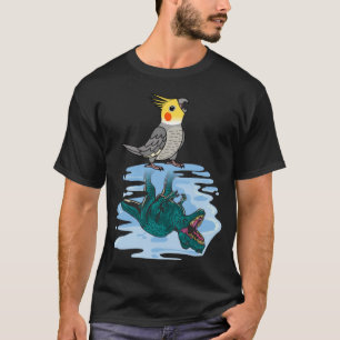 Camiseta Reflexão entre papagaios e rex na Cockatiel