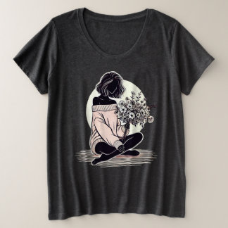 Camiseta Reflexão silenciosa de uma mulher