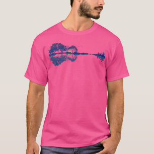 Camiseta Reflexões No Lago Guitar Em Música Azul Amam Guita
