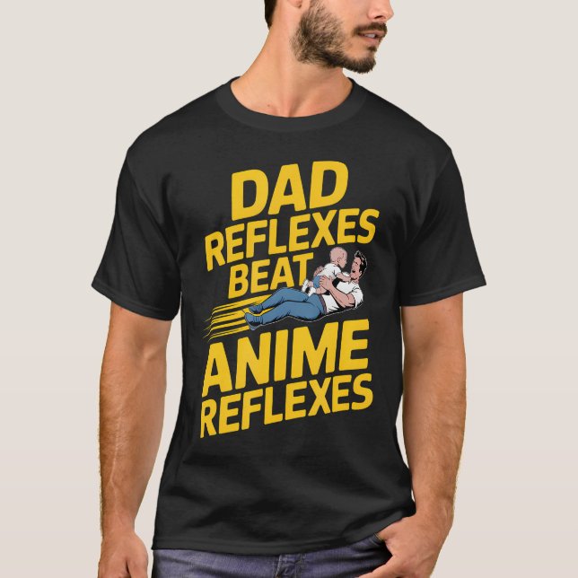Camiseta Reflexos de Pai Batem Reflexos de Anime Pai Divert (Frente)
