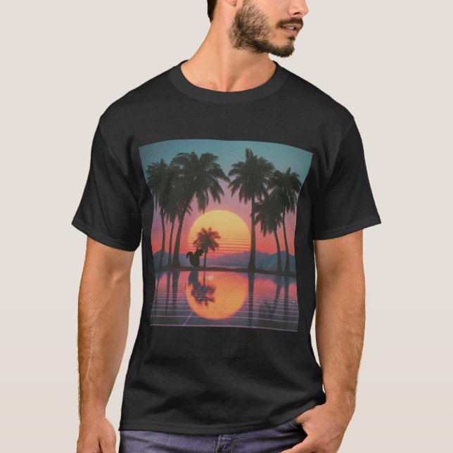 Camiseta Reflexos do Pôr do Sol com Esquilo (Frente)
