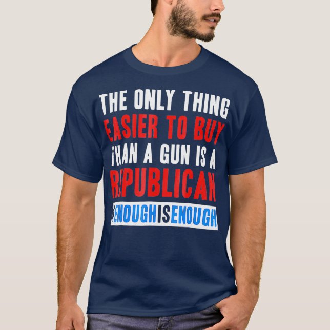 Camiseta Reforma das Armas Mais Fácil de Comprar um Republi (Frente)
