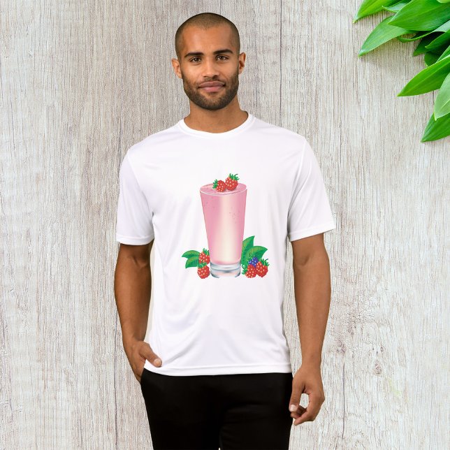 Camiseta Refrescando Berry Smoothie Bebida Rosa (Criador carregado)