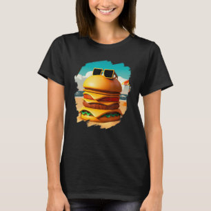 Camiseta Refrigeração legal de Burger em Beach Fast Comida 