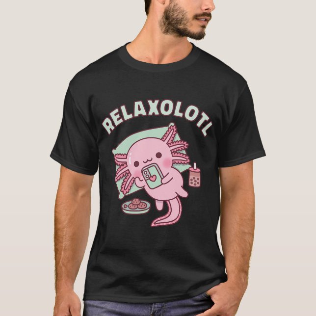 Camiseta Refrigeração Por Axolotl Cuta Com Relaxolotl Para  (Frente)