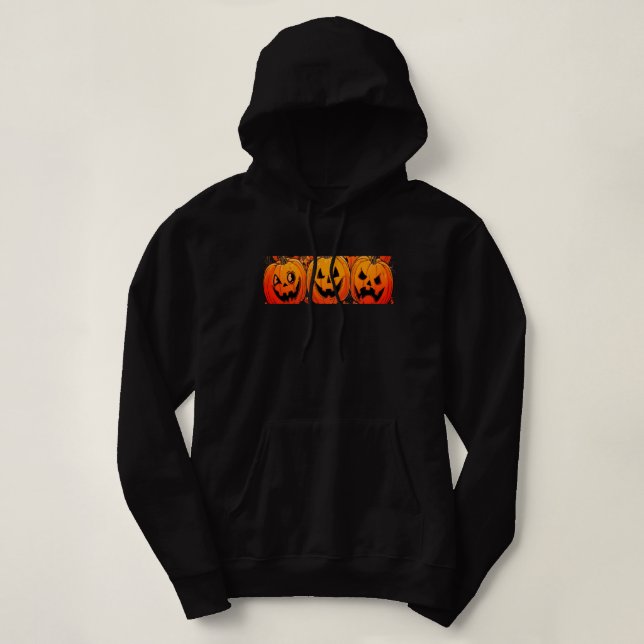 Camiseta Refrigerante Jack-o-Lanterna Hoodie (Frente do Design)