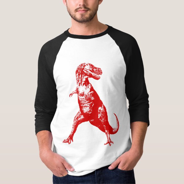 Camiseta Refrigere o dinossauro vermelho de Rex do (Frente)