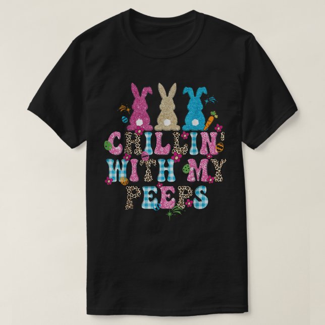 Camiseta Refrigerindo com minha Xadrez-leopardo Coelho Peep (Frente do Design)