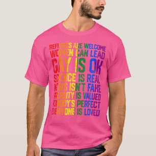 Camiseta Refugiados São Bem-Vindo Ciência É Gay Verdadeiro 