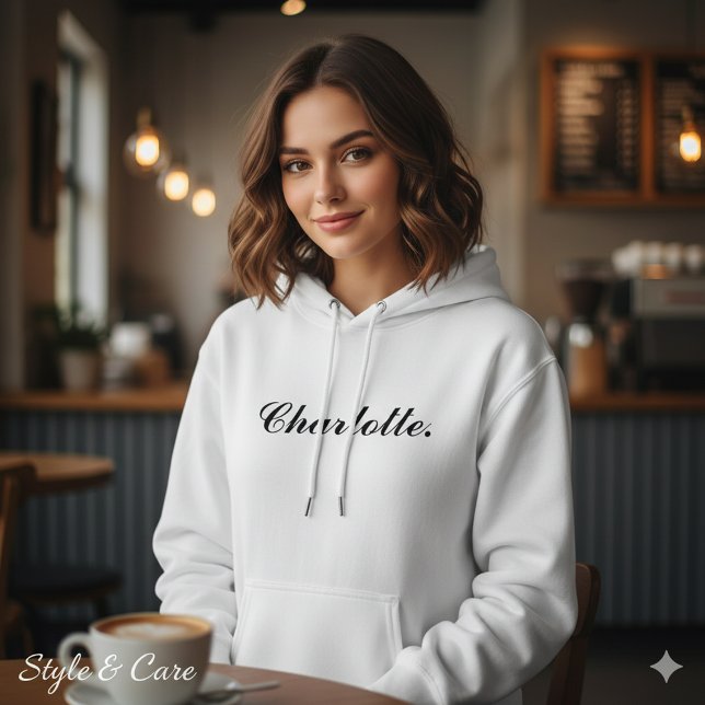 Camiseta Refúgio de nome personalizado clássico para mulher (Classic Custom Name Hoodie for Women in Soft Style)
