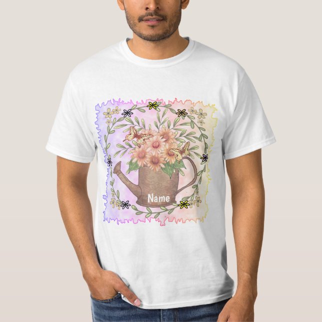 Camiseta Regador de flores Margarida Rosa  (Frente)