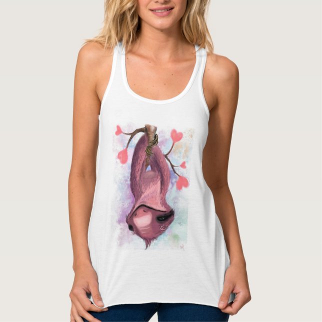 Camiseta Regata de Preguiça Engraçada (Frente)