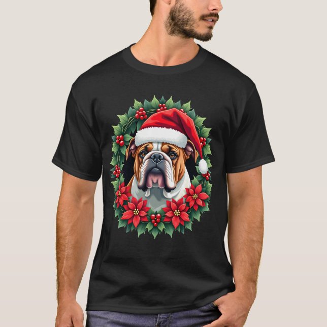 Camiseta Regata engraçada de Natal com Bulldog Ing (Frente)