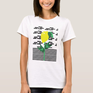 Camiseta Regata Floral Listras de Limão Flor