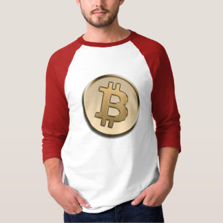 Camiseta Regata Manga Comprida Bitcoin Dourado