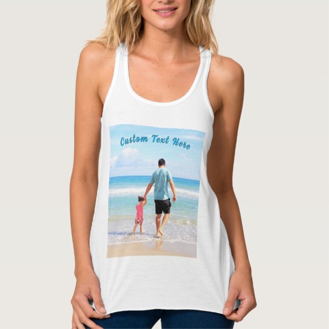 Camiseta Regata Personalizada com sua Foto e Texto (Frente)
