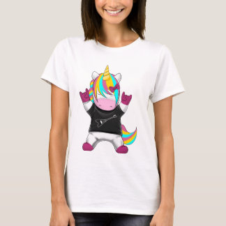Camiseta Regenbogen Einhorn Rocker