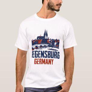 Camiseta Regensburg Baviera Horizonte Ao Longo do Rio Danúb