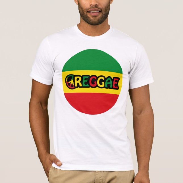 Camiseta Reggae design com cores de sinalizador reggae (Frente)