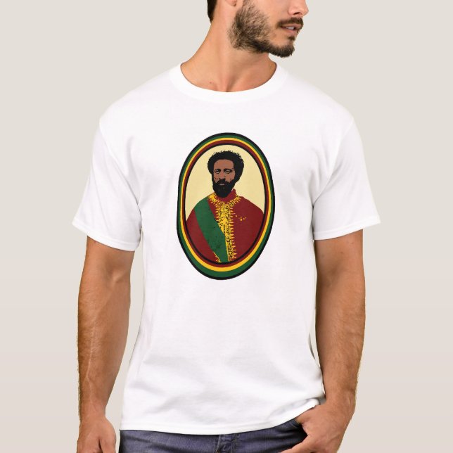 Camiseta Reggae Etiópia Jamaica de Haile Selassie Rasta (Frente)