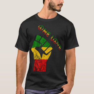 Camiseta Reggae Fist Rasta Reggae Música One Love Jamaica R