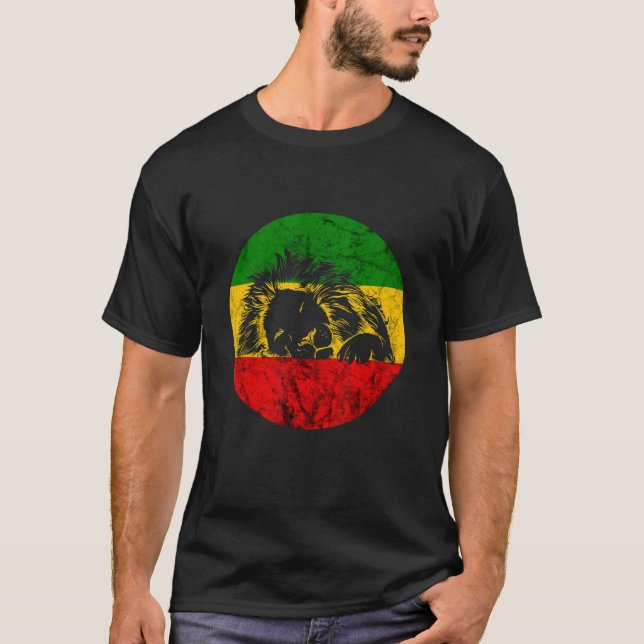 Camiseta Reggae Leão De Judah Rasta Etophian Lion Jamaica R (Frente)