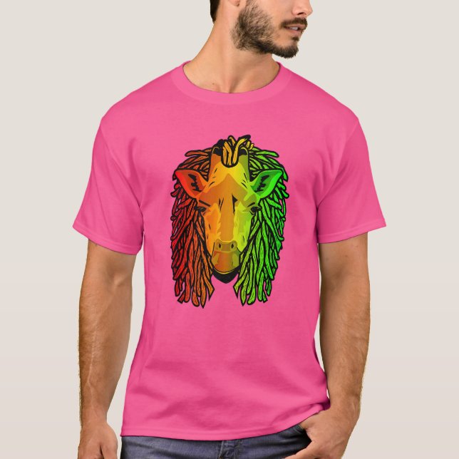 Camiseta Reggae Legal Giraffe Dreadlocks Dreads Rastafarian (Frente)