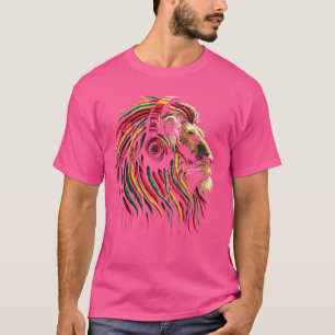 Camiseta Reggae Lion Fones de ouvido Rasta Dreadlocks Músic