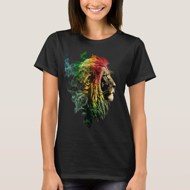 Camiseta Reggae Lion Rastafari Music Freedom Zion Jamaica (Frente)