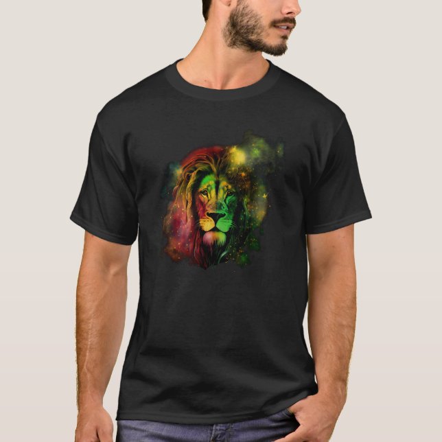 Camiseta Reggae Lion Rastafari Music Freedom Zion Jamaica   (Frente)