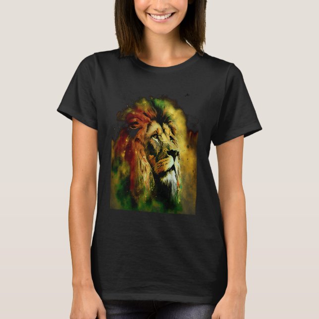 Camiseta Reggae Lion Rastafari Music Freedom Zion Jamaica (Frente)