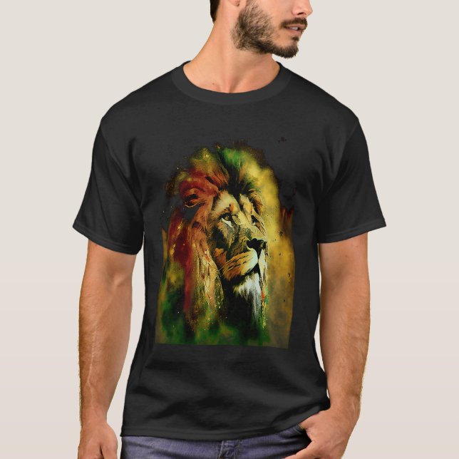 Camiseta Reggae Lion Rastafari Music Freedom Zion Jamaica (Frente)