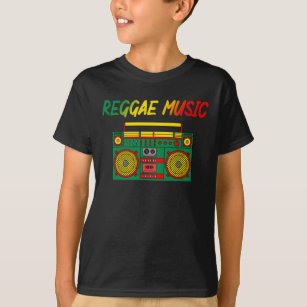 Camiseta Reggae Music Lover Colorida Jamaica Cassette Radio