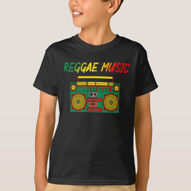 Camiseta Reggae Music Lover Colorida Jamaica Cassette Radio (Frente)