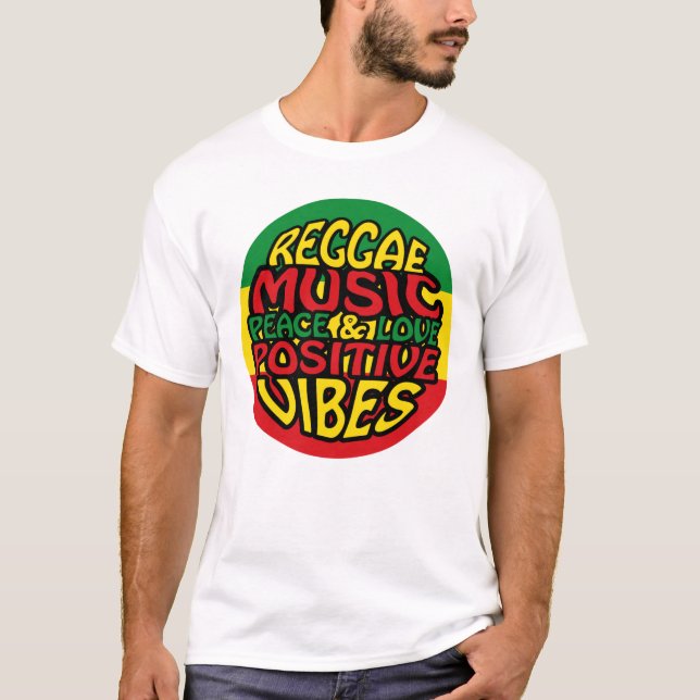 Camiseta Reggae Music with positive sayings (Frente)