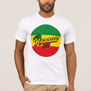 Camiseta Reggae Música com cores de sinalizador reggae