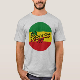 Camiseta Reggae Música com cores de sinalizador reggae