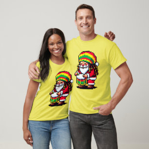 Camiseta Reggae Papais noeis Diversos Pixel Art Design de M