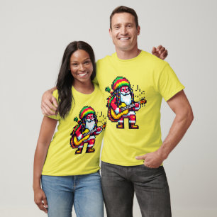 Camiseta Reggae Papais noeis Diversos Pixel Art Design de M