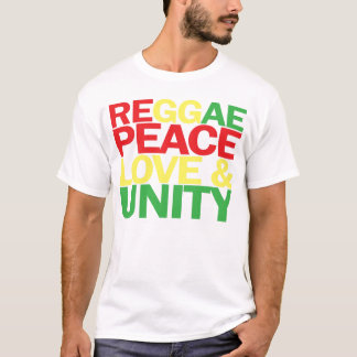 Camiseta Reggae. Paz, amor & unidade