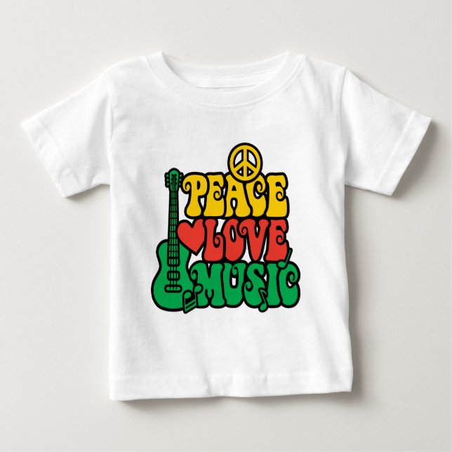 Camiseta Reggae Peace Love Music (Frente)