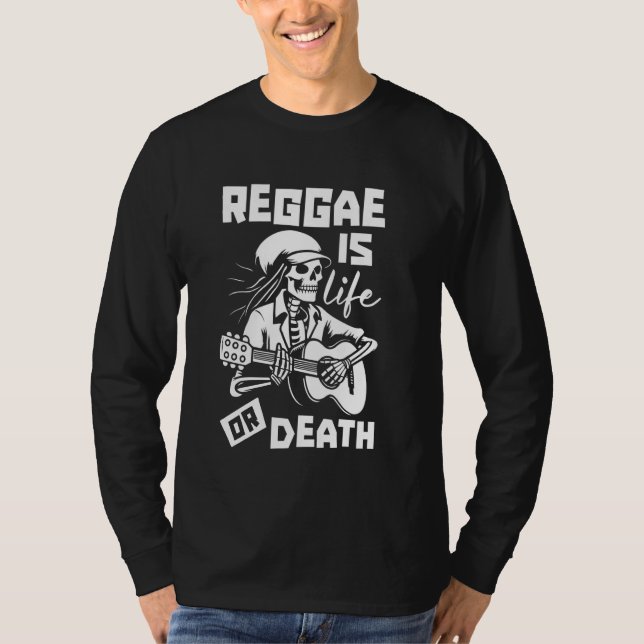 Camiseta Reggae Skeleton Music Rastafari - Rasta Rastafaria (Frente)