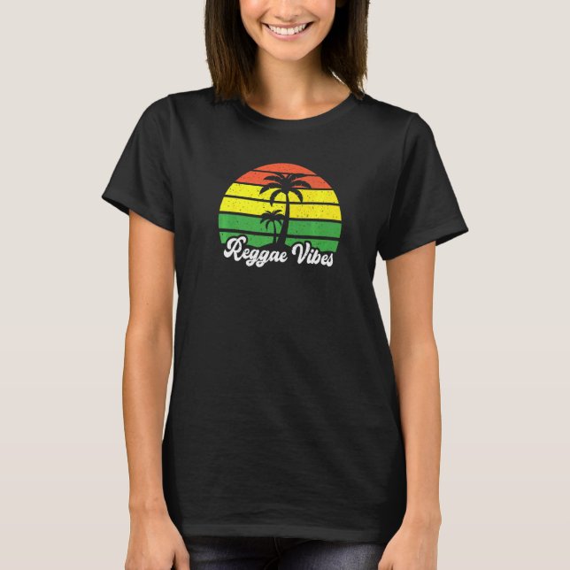 Camiseta Reggae Vibes Jamaica Caribe Música rasta Rastafa (Frente)